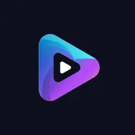 Nuvio TV app icon: a gradient play triangle in cyan, blue and purple on a dark background
